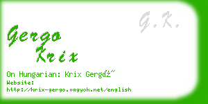 gergo krix business card